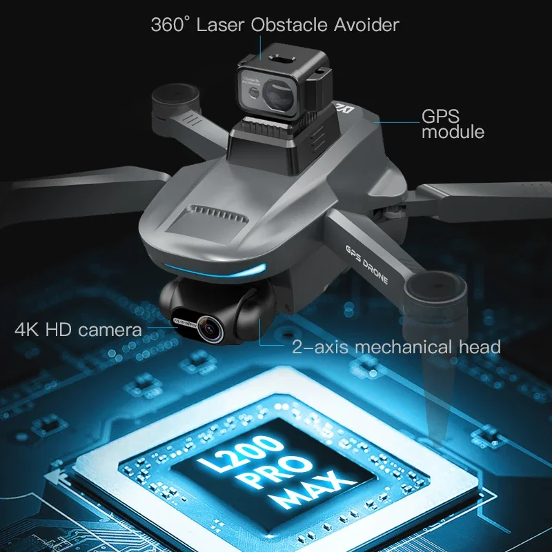 L200 PRO MAX Drone 4K 2-Axis P - Drone Gps Module のレビューと価格