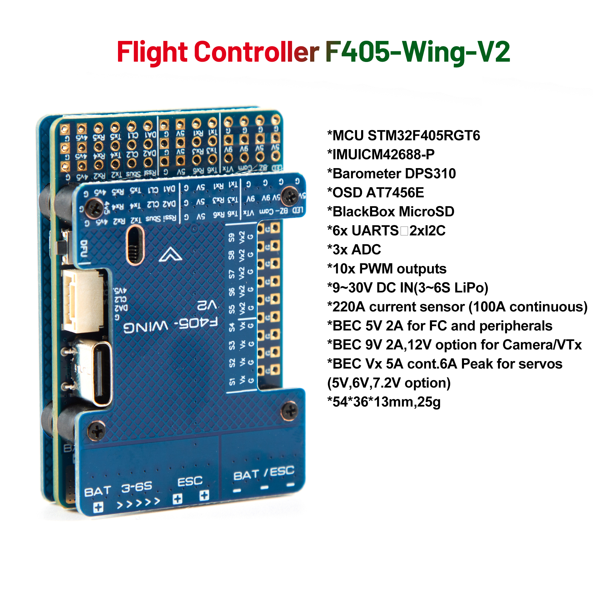 F405 WING V2 FC Flight Control - Drone Flight Controller のレビューと価格