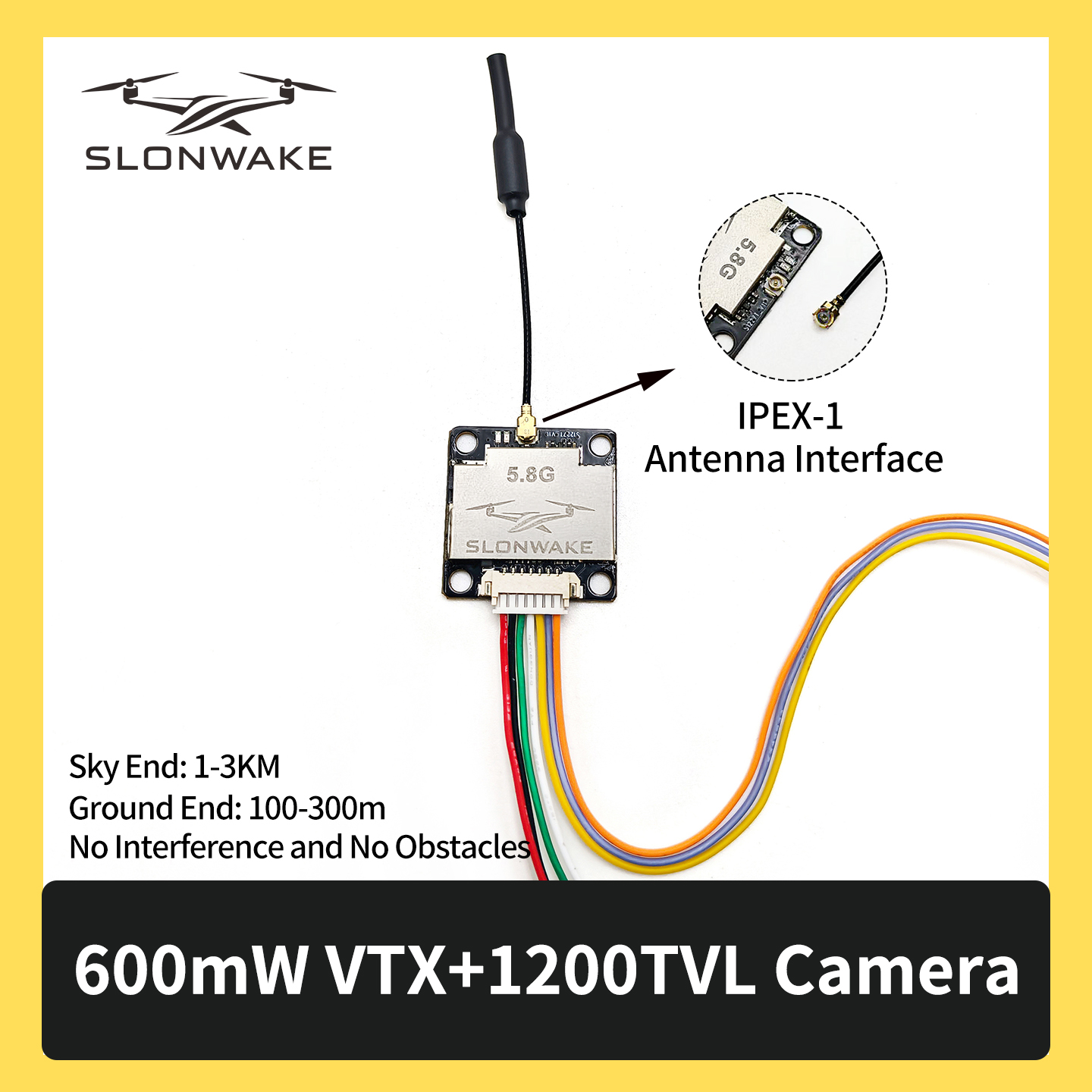 SLONWAKE 5.8G 600mW 7-24V FPV  - Drone Camera のレビューと価格