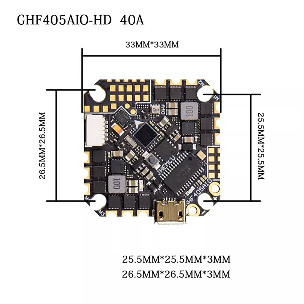 JHEMCU GHF405AIO-HD 40A AIO Fl - Drone Esc のレビューと価格