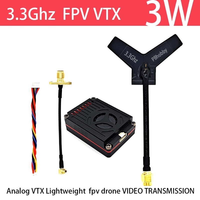 3.3GHz FPV VTX/VRX  3W Analog  - Drone Transmitter のレビューと価格