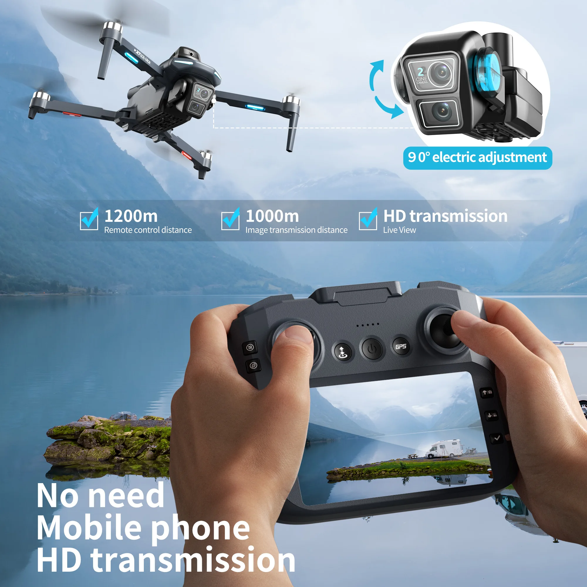 Lenovo XT606 MAX GPS Drone 4k  - Drone Gps Mount のレビューと価格