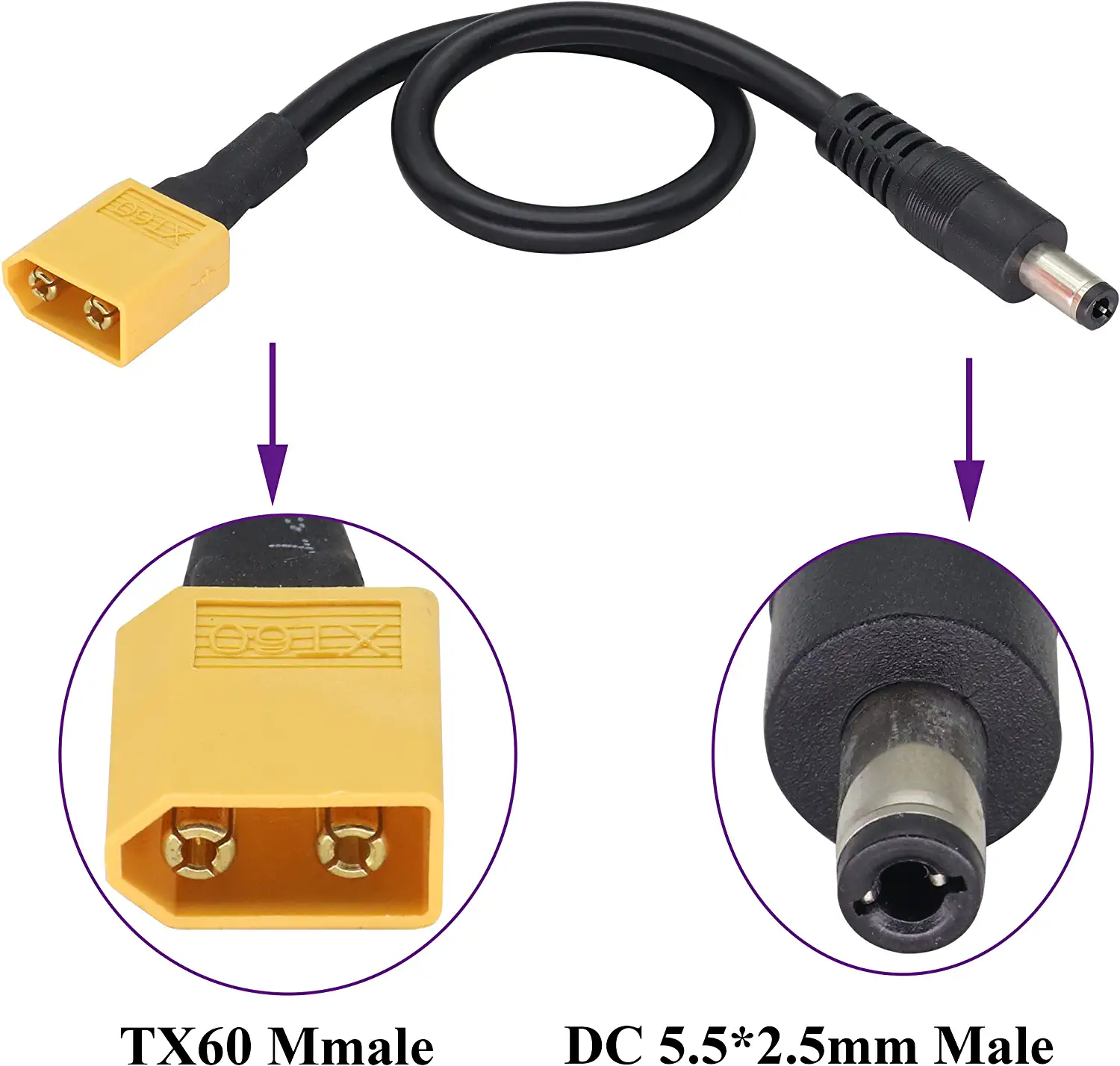 XT60 Adapter Cable XT60 Male t - Drone Compass のレビューと価格