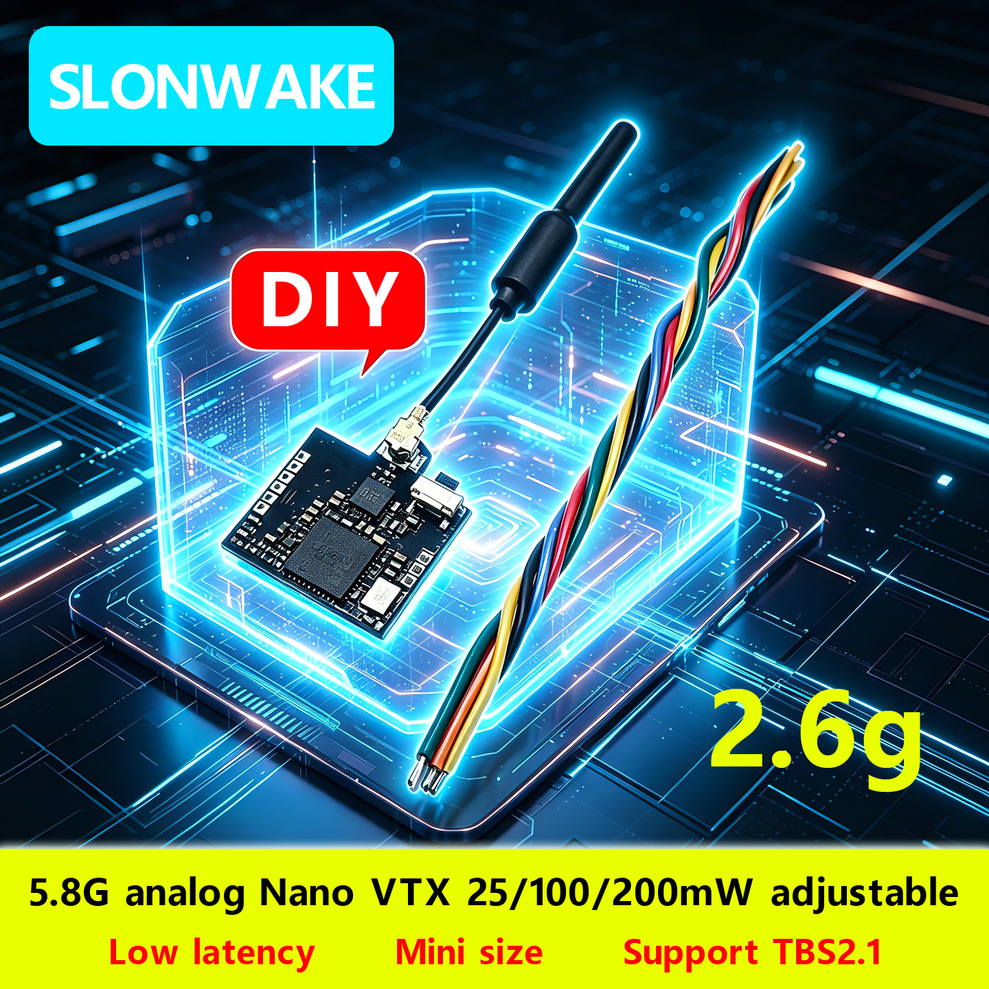 SLONWAKE Nano 5.8G 48CH 200mW  - Drone Receiver のレビューと価格