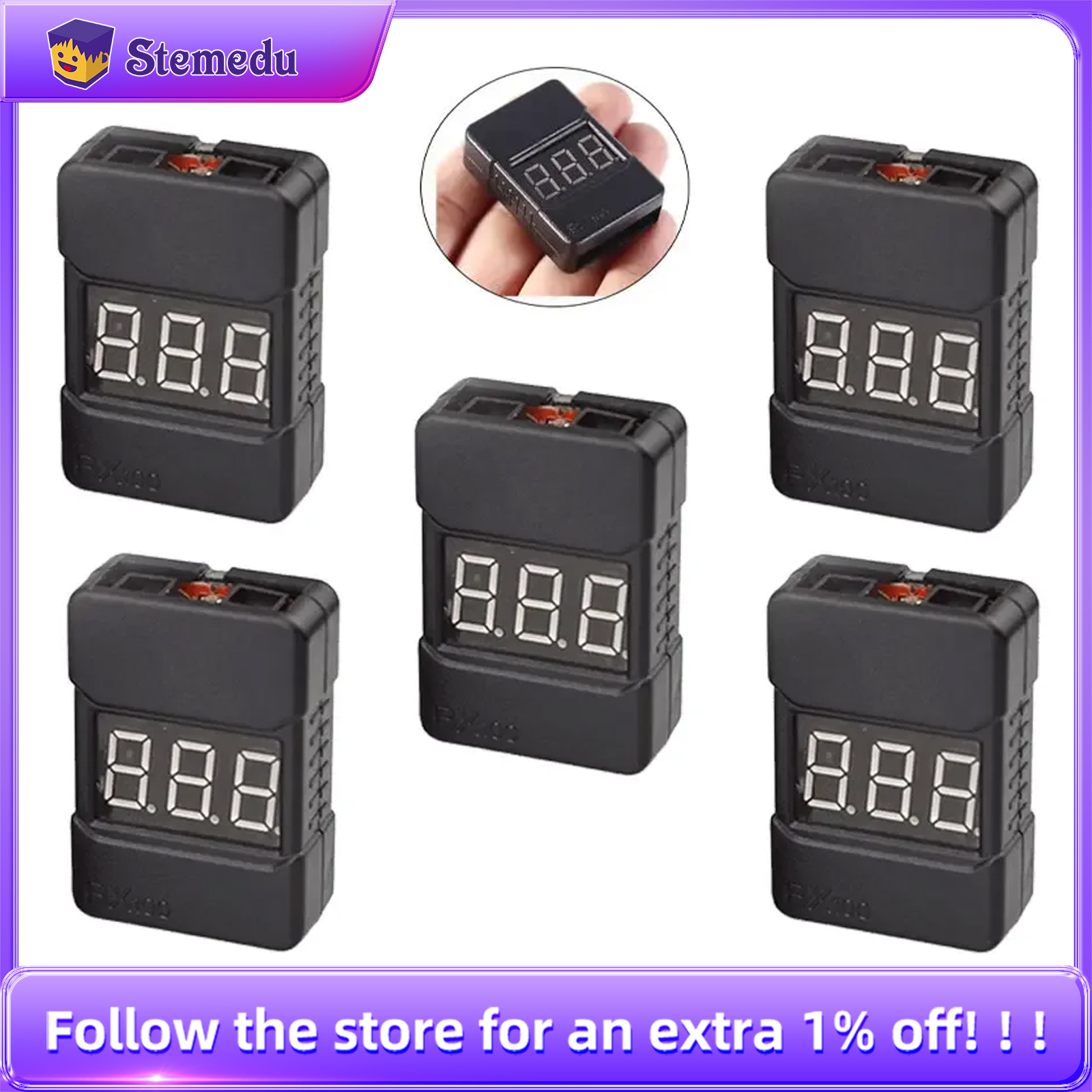 BX100 1-8S Lipo Battery Voltag - Drone Buzzer のレビューと価格