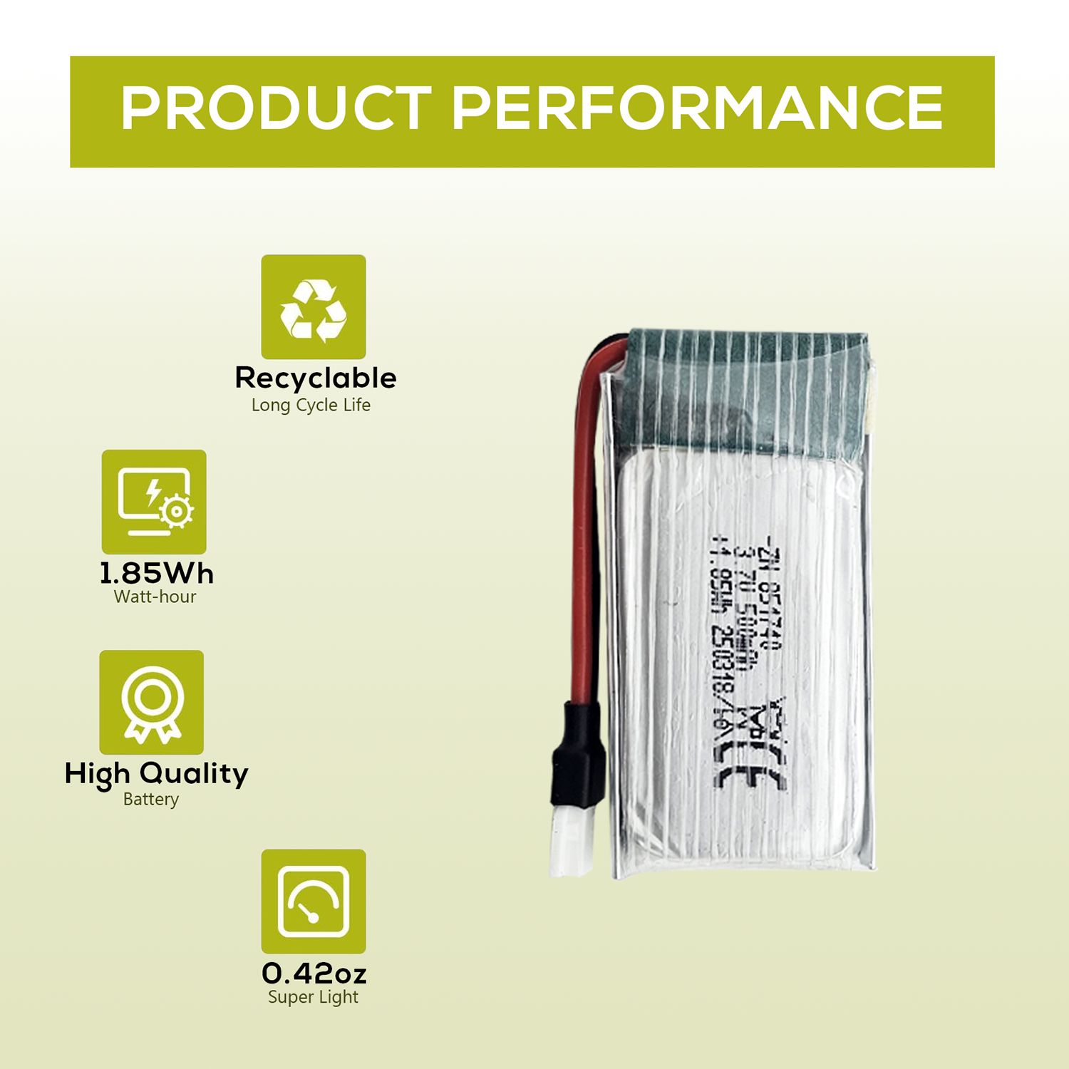 5Pcs 3.7V 500mAh LiPo Batterie - Drone Charger のレビューと価格